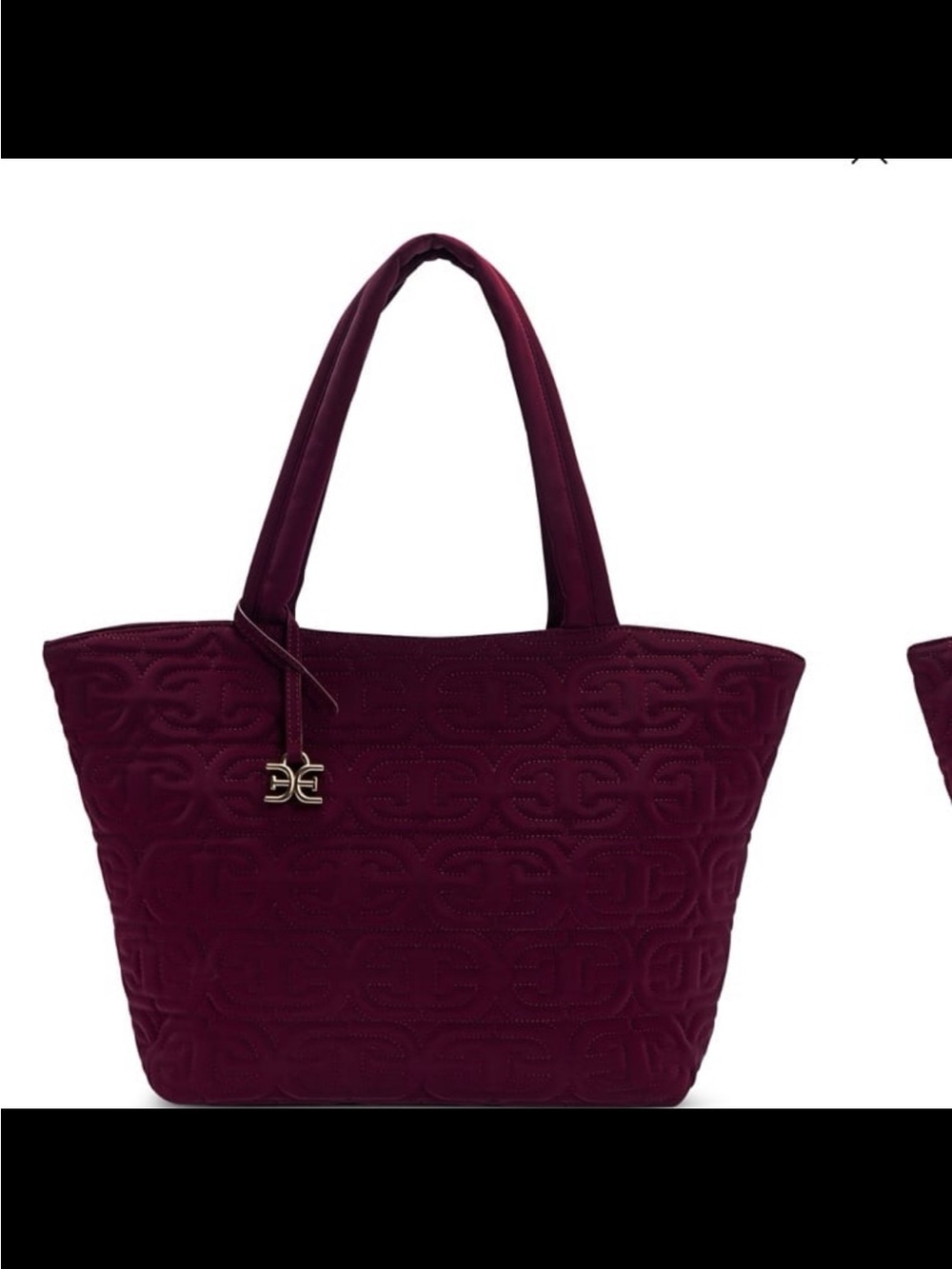 NWT sam Edelman ethyl top zip medium east west tote bag color Bordeaux